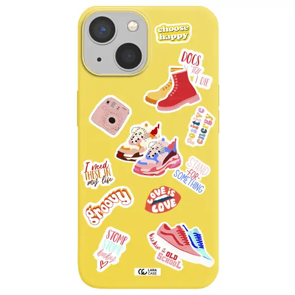 Positive Energy Apple iPhone 13 mini Silicone canary yellow Case