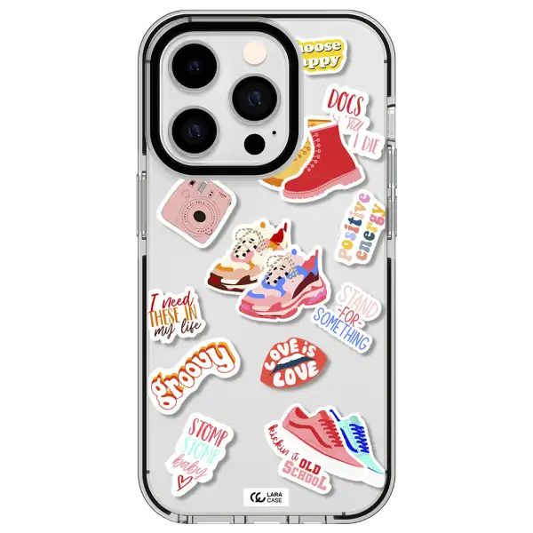 Positive Energy Apple iPhone 14 pro impact black border Case