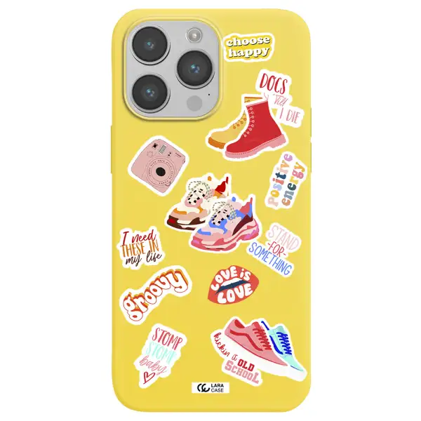 Positive Energy Apple iPhone 14 pro Silicone canary yellow Case