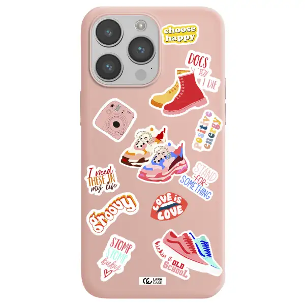 Positive Energy Apple iPhone 14 pro Silicone pastel pink Case