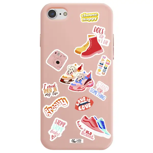 Positive Energy Apple iPhone 7 Silicone pastel pink Case