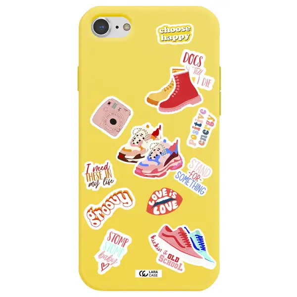 Positive Energy Apple iPhone 8 Silicone canary yellow Case