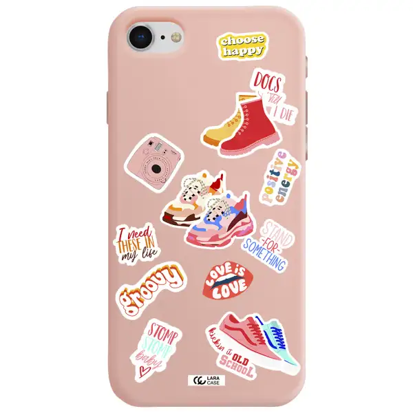 Positive Energy Apple iPhone se 2020 Silicone pastel pink Case