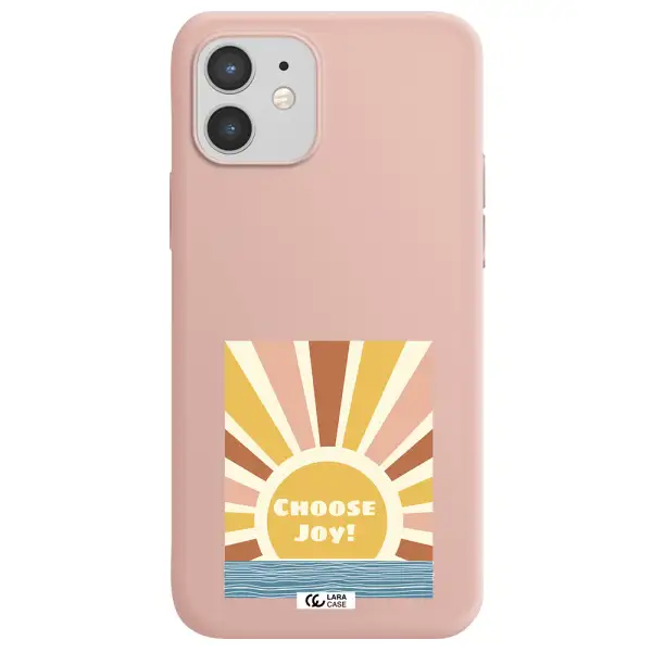 Sunshine Apple iPhone 12 mini Silicone pastel pink Case