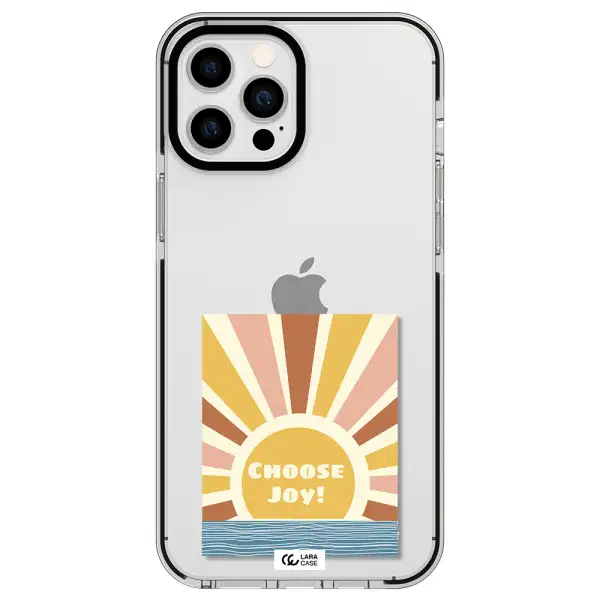 Sunshine Apple iPhone 12 pro max impact black border Case