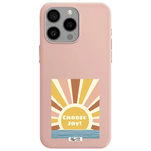 Sunshine Apple Iphone 15 Pro max Silicone pastel pink Case