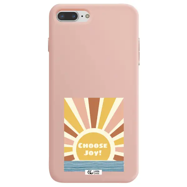 Sunshine Apple iPhone 8 plus Silicone pastel pink Case