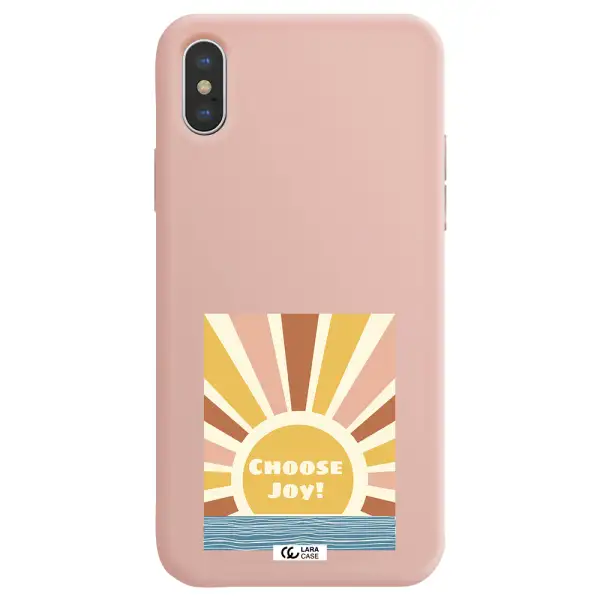 Sunshine Apple iPhone XS Silicone pastel pink Case