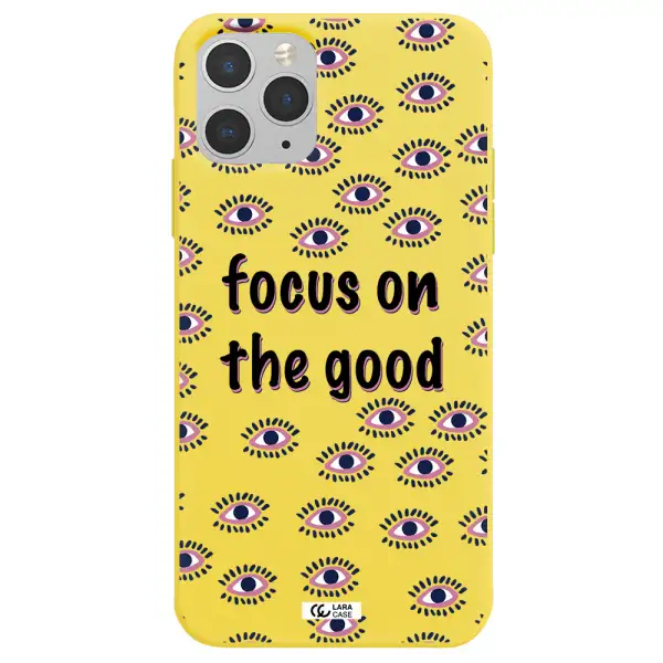 Focus On The Good Apple iPhone 11 pro max Silicone canary yellow Case