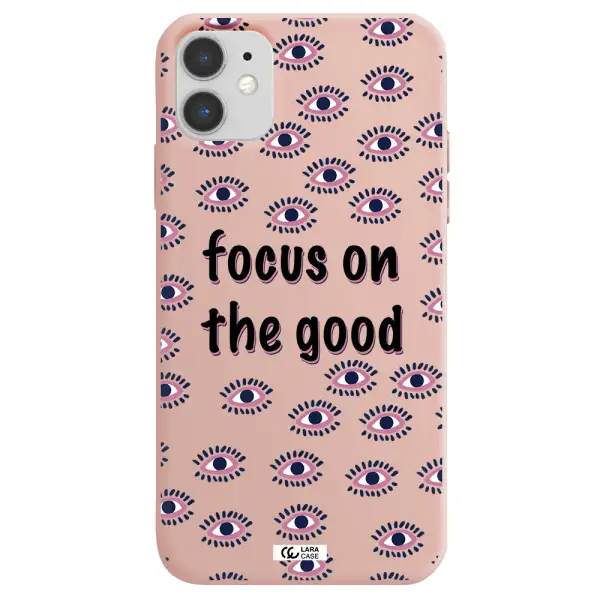 Focus On The Good Apple iPhone 11 Silicone pastel pink Case