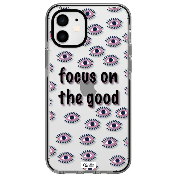 Focus On The Good Apple iPhone 12 impact black border Case