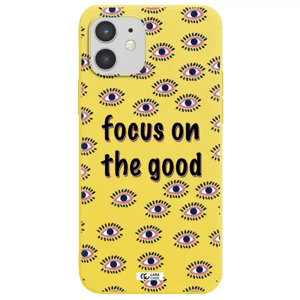 Focus On The Good Apple iPhone 12 mini Silicone canary yellow Case
