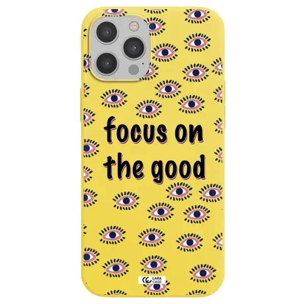 Focus On The Good Apple iPhone 12 pro max Silicone canary yellow Case