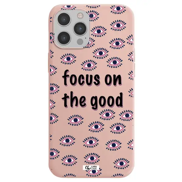 Focus On The Good Apple iPhone 12 pro max Silicone pastel pink Case