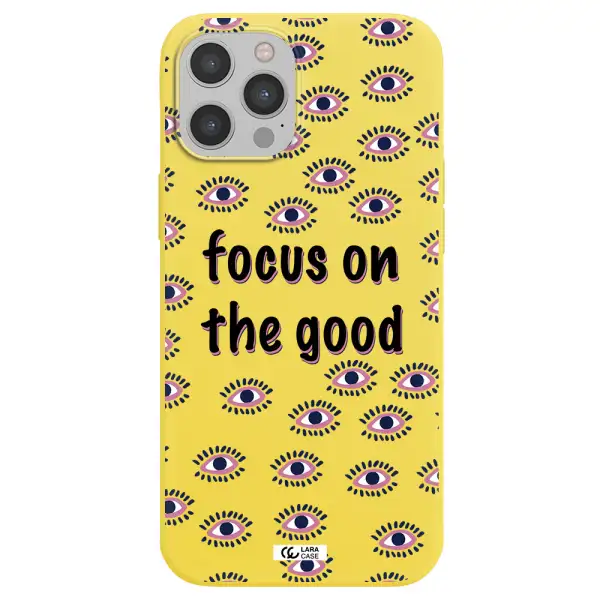 Focus On The Good Apple iPhone 12 pro Silicone canary yellow Case