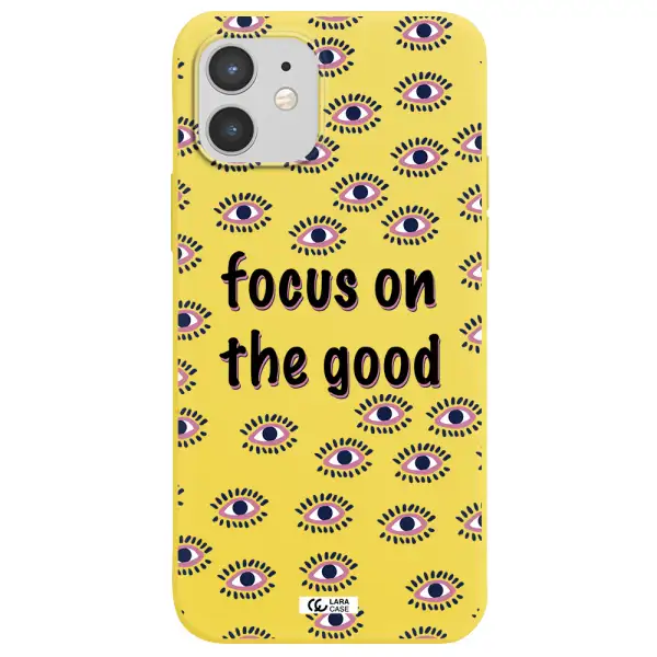 Focus On The Good Apple iPhone 12 Silicone canary yellow Case