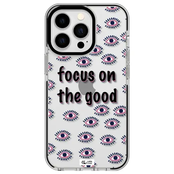 Focus On The Good Apple iPhone 13 Pro impact black border Case