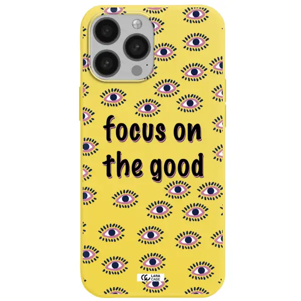Focus On The Good Apple iPhone 13 Pro Max Silicone canary yellow Case