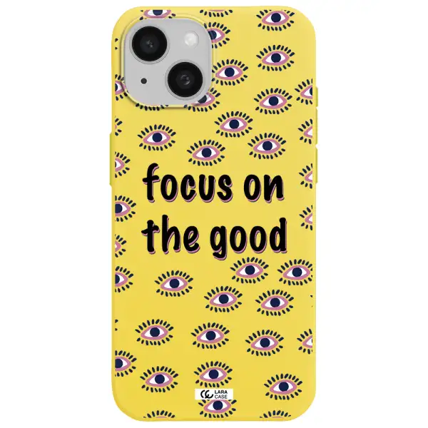 Focus On The Good Apple iPhone 15 Silicone canary yellow Case