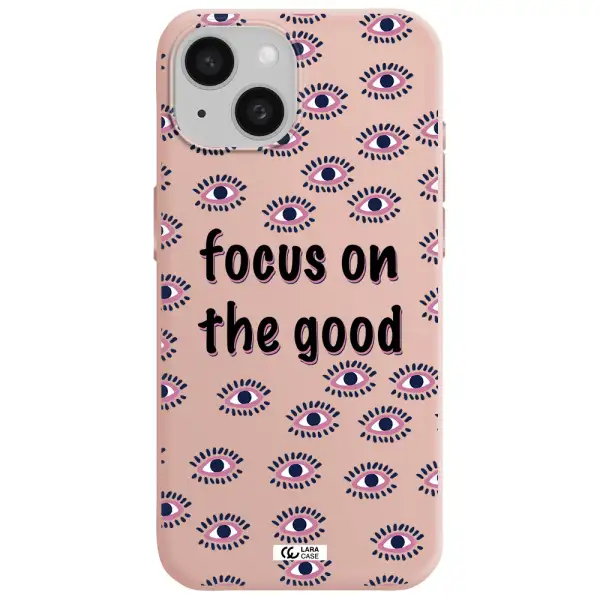 Focus On The Good Apple Iphone 15 Silicone Pastel Pink Case