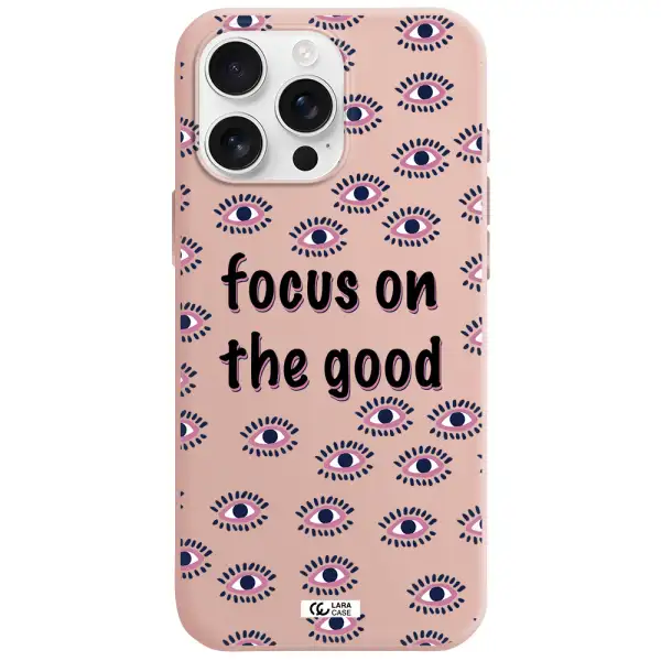 Focus On The Good Apple Iphone 16 Pro Max Silicone Pastel Pink Case