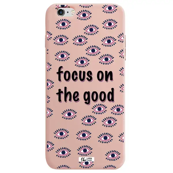 Focus On The Good Apple iPhone 6 plus Silicone pastel pink Case