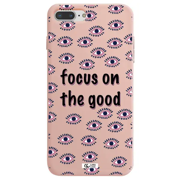 Focus On The Good Apple iPhone 7 plus Silicone pastel pink Case