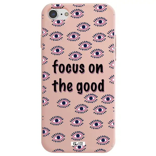 Focus On The Good Apple iPhone 7 Silicone pastel pink Case