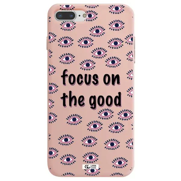 Focus On The Good Apple iPhone 8 plus Silicone pastel pink Case