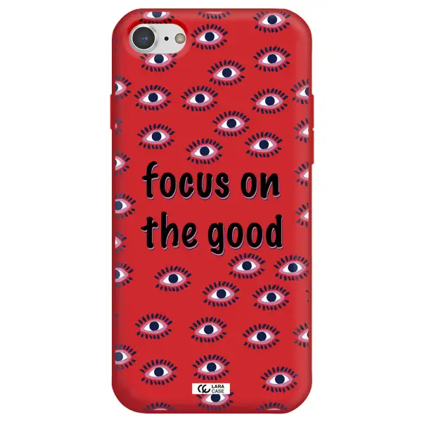 Focus On The Good Apple iPhone 8 Silicone Imperial Red Case