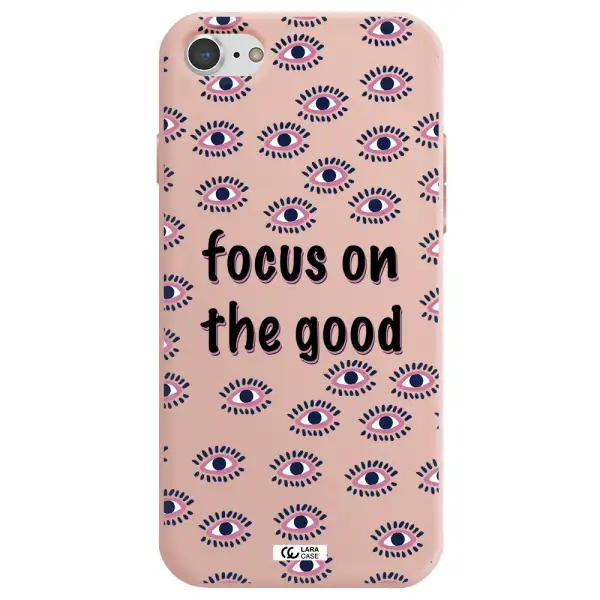 Focus On The Good Apple iPhone 8 Silicone pastel pink Case