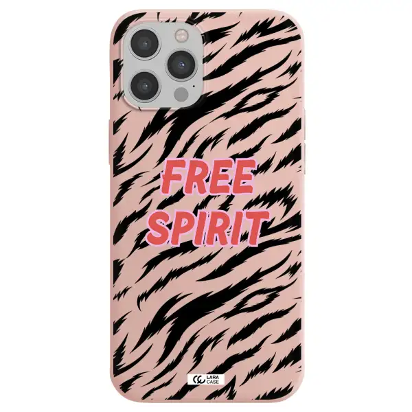 Free Spirit Apple iPhone 12 pro max Silicone pastel pink Case