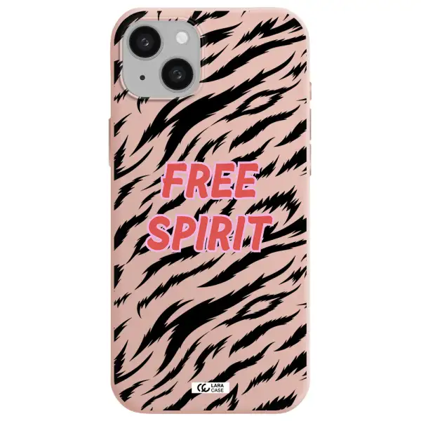 Free Spirit Apple iphone 15 plus Silicone pastel pink Case