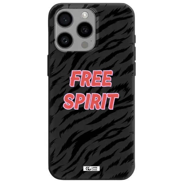 Free Spirit Apple Iphone 15 Pro max Silicone black Case