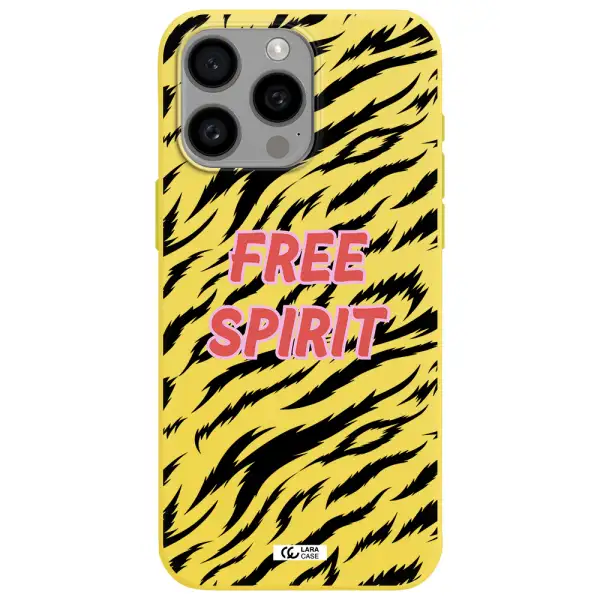 Free Spirit Apple Iphone 15 Pro max Silicone canary yellow Case