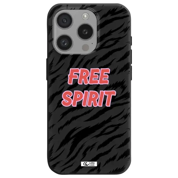 Free Spirit Apple Iphone 15 Pro Silicone Black Case