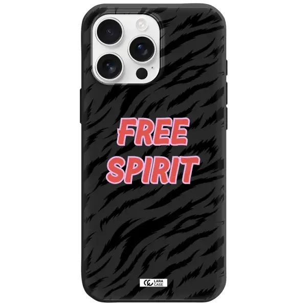 Free Spirit Apple Iphone 16 Pro Max Silicone Black Case