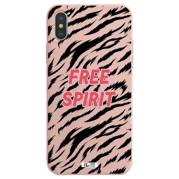 Free Spirit Apple iPhone XS Silicone pastel pink Case