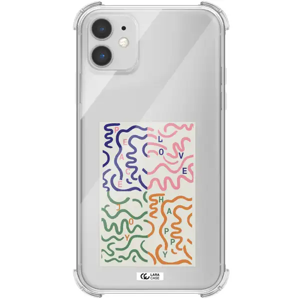 Peace,Love,Joy,Happy Apple iPhone 11 Clear PC Case