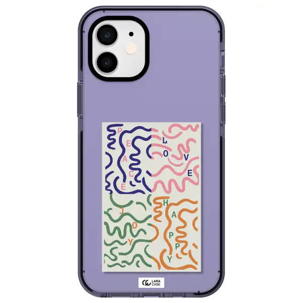 Peace,Love,Joy,Happy Apple iPhone 11 impact Lilac Case