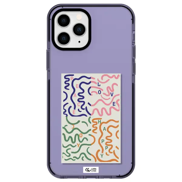 Peace,Love,Joy,Happy Apple iPhone 11 pro impact Lilac Case