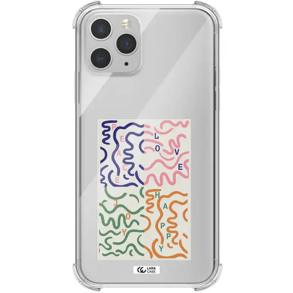 Peace,Love,Joy,Happy Apple iPhone 11 pro max Clear PC Case