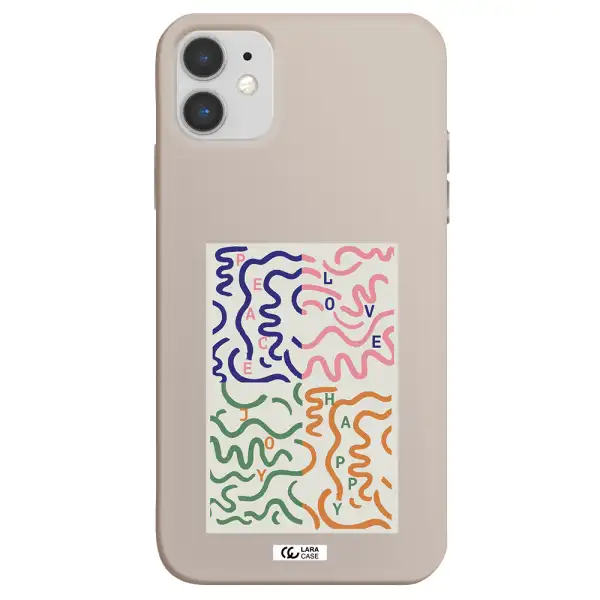 Peace,Love,Joy,Happy Apple iPhone 11 Silicone Stone Case