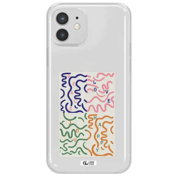 Peace,Love,Joy,Happy Apple iPhone 12 Clear TPU Case