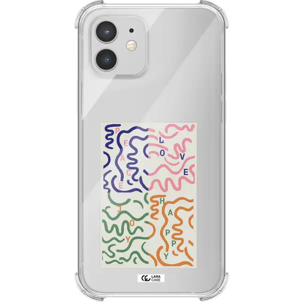 Peace,Love,Joy,Happy Apple iPhone 12 mini Clear PC Case