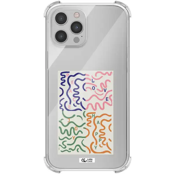 Peace,Love,Joy,Happy Apple iPhone 12 pro Clear PC Case