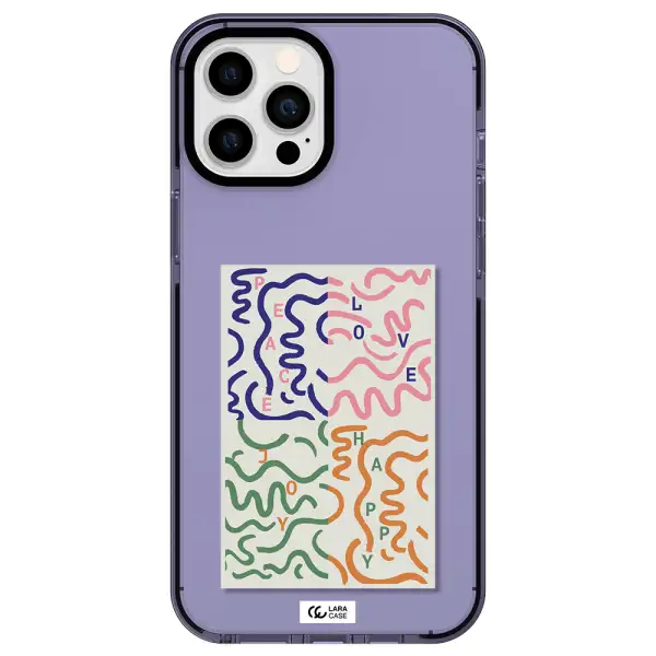 Peace,Love,Joy,Happy Apple iPhone 12 pro max impact Lilac Case