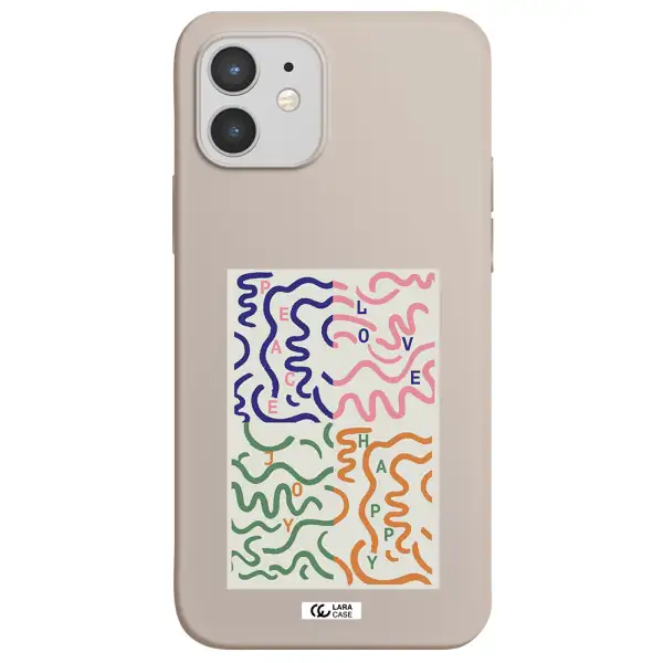 Peace,Love,Joy,Happy Apple iPhone 12 Silicone Stone Case