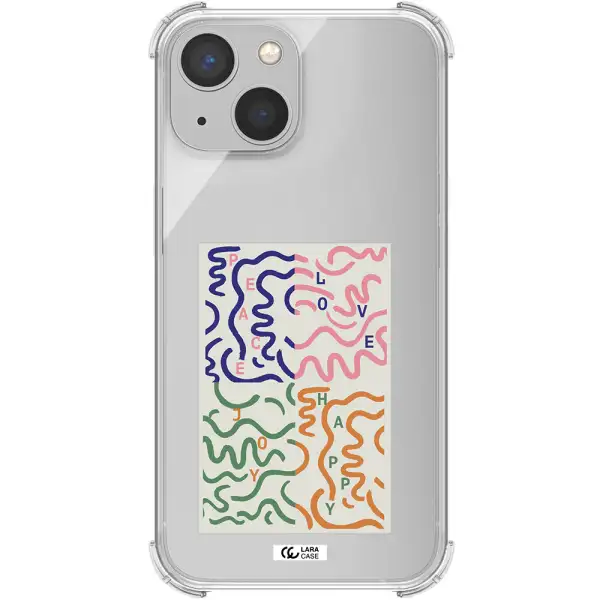Peace,Love,Joy,Happy Apple iPhone 13 Clear PC Case
