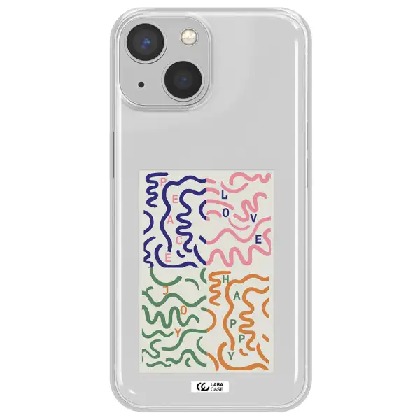 Peace,Love,Joy,Happy Apple iPhone 13 Clear TPU Case